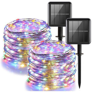 Solar Twinkle String Lights Outdoor LED Copper Wire Light Landscape Camping Garden Christmas Patio Party Wedding Tree Decoration
