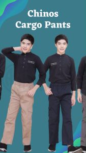 Celana Cargo Anak Panjang 6 - 15 Tahun Chinos Cargo Pants By Little Dino