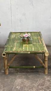 ชุดโต๊ะเก้าอี้ไม้ไผ่!! สามารถเก็บใต้โต๊ะได้