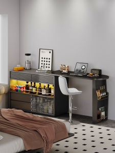 Mid-Ancient Style Solid Wood Bench High Bar Table Small Bar Small Apartment Living Room Sofa Side Retro Locker Wall Partition