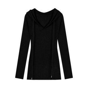 Pure Desire Hot Girl Tight Fitting Hooded Wrap Skirt Women Spring Autumn Unique Small Size Waist Cinch Sweet Dress Skirt