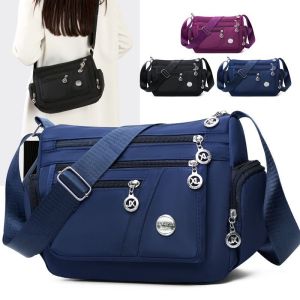 Nylon Messenger Bag Neutral Nylon Oxford Cloth Womens Shoulder Messenger Bag Middle-Aged and Elderly Leisure Bag