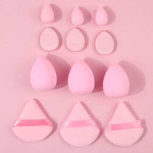 ชุดฟองน้ำแต่งหน้าสีชมพู 12 ชิ้นพัฟบิวตี้เอ็กซ์เป็นเครื่องมือแต่งหน้ามืออาชีพที่กะทัดรัด พกพาสะดวก และไม่เหนียวเหนอะหนะ