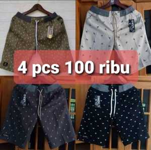 Paket Hemat 4 PCS Celana Pendek Pria Chino Motif Printing