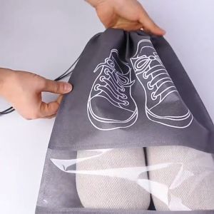 ถุงใส่รองเท้าแบบหูรูด เก็บรองเท้า กระเป๋าเก็บรองเท้า ถุงเก็บของอเนกประสงค์