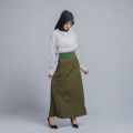 Rok kerja wanita kantor A line pinggang karet elastis polyester premium import stretch syakira. 