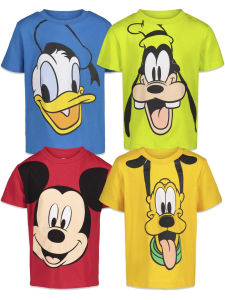 52TOYS | 2026 New Summer Kids Cartoon Mouse Duck Dog Face T Shirt Cotton Short Sleeve Casual Tops Boys Girls