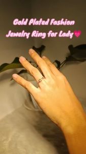 Gold Plated Luxury Diamond Ring High Quality Fashion Jewelry for Women Lady R004