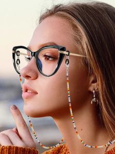 Anti-Slip Eyeglasses Chain Old-Magnifying-Glasses Strap Mask- Hanging- Rope Beaded- Sunglasses Chain Fashionable- Accessories