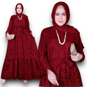 BIG SIZE M-5XL LD86-140CM / MAXI MARIA / GAMIS BUSUI BRUKAT TULANG GLITER LAPIS FURING / JUMBO SIZE
