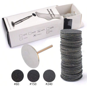 100pcs/Box 25mm Sanding paper with Metal shaft Foot File Callus Remover Replacement Sandpaper Disc Easy To Remove Cutin Dead Ski