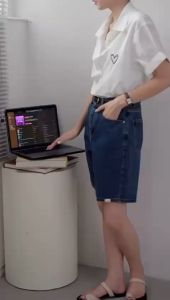 SJM KEMEJA BORDIR LOVE DAILY SHIRT LENGAN PENDEK BAHAN KATUN POPLIN IMPORT BKK 8327