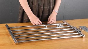 [Buy 1 get 1 free] High Quality 40/50/60cm Towel Racks for Bathroom Wall Mounted 304 Stainless Steel Bathroom Rack Organizer Waterproof & Rustproof No-punch Bathroom Shelving Stand Organizer Rack Accesories