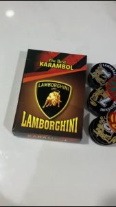 Biji Karambol Biasa Tebal 5 mm Motif Lamborghini / Random | koin krambol satu lapis original | 1 set buah kerambol 5mm | coin bola carambol | anak carrom games