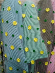 bahan/kain tille bordir motif