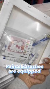 onecity.Multiple styles of 20x20cm frame canvas DIY childrens digital oil painting cartoon digital painting stationery gift art painting