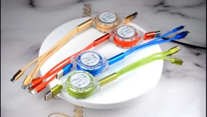 สายชาร์จ 3 หัว แท้ สายชาร์จโทรศัพท์ สายชาร์จแบบพับเก็บได้ สายชาร์จเร็ว 3 หัว 2A 3 in 1 มีหัวชาร์จ 3 แบบสำหรับ ไอโฟนและแอนดรอย Type C