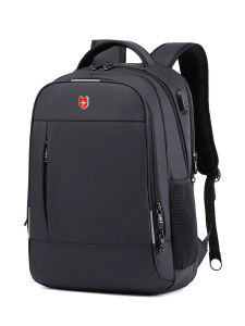 Large Capacity Business Travel Laptop Backpack Casual Mens Bag with Computer Compartment Soft Handle Modern Neutral Style