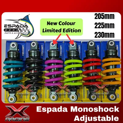 XRACING ORIGINAL ESPADA & APIDO RSX RSX150 RS150 VF3i RFS150 Y16 Y16ZR Y15 Y15ZR LC135 ABSORBER MONOSHOCK ADJUSTABLE 205mm 225mm 230mm
