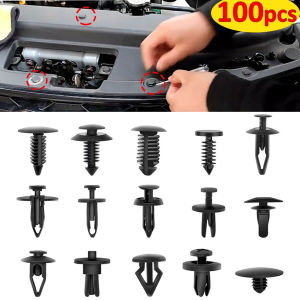 100Pcs Car Clips Fastener Screws Bumper Interior Decoration Auto Plastic Random Mixing Universal Plastic Rivets