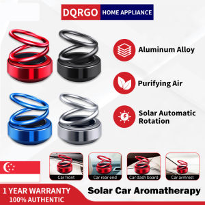 DQRGO [SG Stock] Solar 360° Rotation Car Aromatherapy Aluminum Alloy Car Air Freshener and Fragrance Air Purifying Car Perfume for All Car Universal Car Fragrance