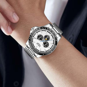 LIGE | LIGE Men Luxury Business Watches Quartz Watch Luminous Calendar Moon phase Man Watch gifts for man reloj Montre pour hommes