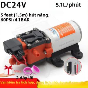 Bơm Màng Tự Mồi DC12V/DC24V 60PSI 4.1BAR Áp Suất Cao Lưu Lượng Lớn Với Công Tắc Bypass Áp Suất Dùng Cho Công Nghiệp