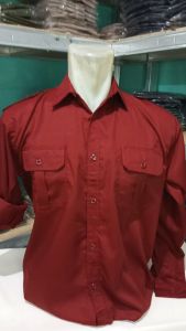 KEMEJA PDL/PDH LENGAN PANJANG MAROON Seragam Kerja Atasan Formal
