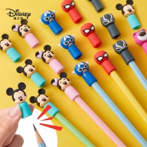 Soft Silicone Pencil Caps Cute Spiderman Marvel Mickey Mouse Protection Covers Grip Pens Extendable Rod Kindergarten Boys