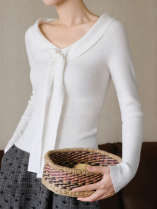 XXNING | Đồ Knitwear Dây Nơ Ở Cổ Giúp Gọn Người