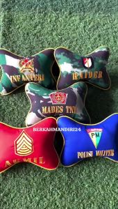 Bantal Leher Bantalan Mobil TNI Militer Loreng Polos Bordir PM Raider Infanteri Mabes TNI Akmil