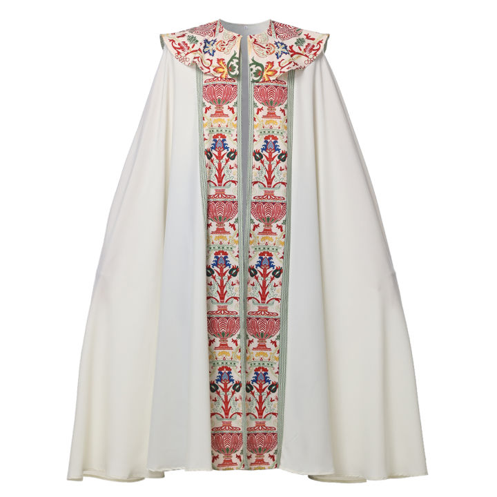 Gothic Cope Priest Vestment Print Costume Robe Print Robe Cape Cosplay ...