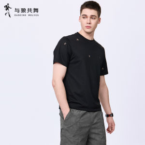 Mulberry Silk Cool Feeling Mens Round Neck Short Sleeve T-Shirt