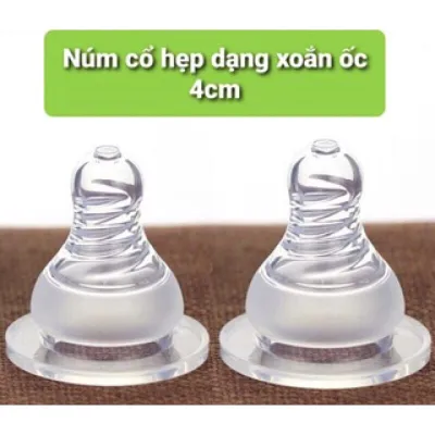 Núm ti cổ hẹp (dạng xoắn) size smlxl cho bình sữa pigeon babuu toomkichilachi...cổ hẹp