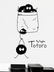 Adorable Totoro Wall Stickers Creative Cartoon Anime Dormitory Wall Decorations Waterproof PVC Backdrop Stickers for Fans