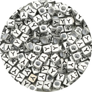 Bộ 50 Hạt Chữ Cái Acrylic 6x6mm Phối Ngẫu Nhiên Hình Vuông Dùng Làm Đồ Trang Sức Tự Làm - Vòng Tay Vòng Cổ