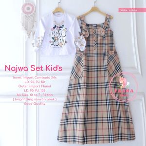 TERBARU INEER DAN DRES SETELAN BAJU ANAK USIA 9 sampai 12 Tahun Najwa Setelan Dress Flanel Import By Fasha