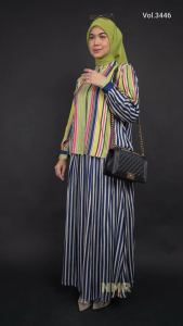 NMR Setelan Rok + Blouse Rayon Premium Print Vol 3446
