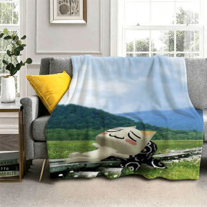 Bandai | Cartoon Kawaii I-Inoue Cute Cat T-ToroS Flannel Blanket Soft Throw Blanket Art For Home Decor Bedroom Bed Sofa Picnic Fans Gift