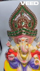Handmade Crown-Shaped Mukut for Ganesha & Big Idols | Decorative Headpiece for Krishna Sai Baba Lakshmi Durga | Pack of 1 Pc | Available in 2 Sizes