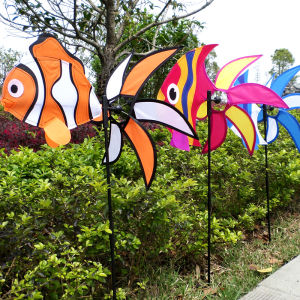Xibao Animal Windmill Ocean Fish Clownfish Owl Chicken Three-Dimensional Windmill Kindergarten Building Park Decoration