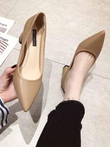 Phong Cách Hàn Quốc Giày Đế Giữa Mũi Nhọn Nữ Thời Trang Sành Điệu Giày Trượt Tuyết Đa Năng Mặc Công Sở Gót Chunky Mùa Xuân Hàng Mới Về