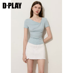 D-PLAY | Áo Thun Tay Ngắn V-neck Thời Trang vàThoải Mái Hàng Ngày