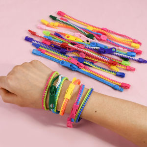 Colorful Zipper Bracelets for Children Pressure Resistant Fidget Toys Party Gifts Goodie Pinata Fillers Childrens Decorations