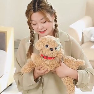 Gấu bông chó poodle nhồi bông 30cm giống thật ship HOẢ TỐC HCM cún bông lông xù dễ thương mềm mịn