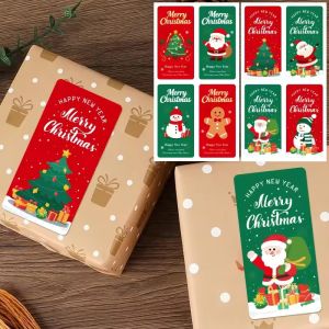 500Pcs Holiday Sealing Label Stickers 3cm x 6cm Self Adhesive Christmas Tree Snowflake Design for Gift Wrapping Envelope