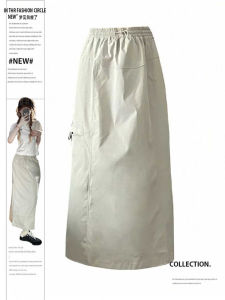 Plus Size American Style Leisure Cargo Skirt Womens Summer New Arrival Sports Bella Style High Waist Back Slit A- line Dress