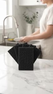 3/5PCS Black Sponge Emery Cleaning Sponge Cleaning Brush Descaling Agent Wiping Cloth Scrubbing Pot Kitchen Tools Nano Sponge