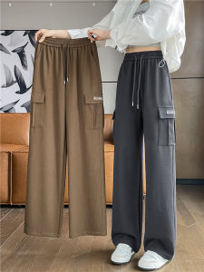 High Waist Wide Leg Workwear Trousers for Women Casual Straight Cut Long Pants Spring Autumn Sports Style Korean Version