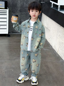 Bộ Đồ Jeans Thời Trang Cho Bé Trai Quần Áo Trung Quốc Thời Trang Bộ Đồ Hai Mảnh Vải Cotton Pha Trộn Bộ Đồ Xuân Thu Cho Bé Trai
